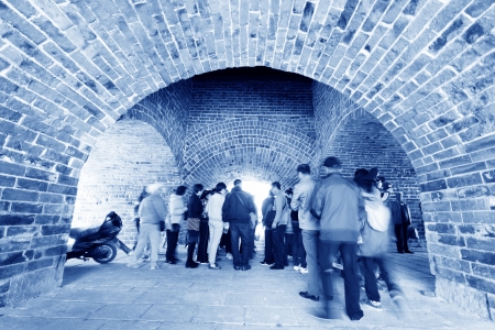 XINGCHENG - October 3 : Travelers through the doorway, slowly in an ancient castle on October 3, 2013, Xincheng, Liaoning province, china.
のeditorial素材