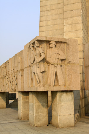 TANGSHAN - OCTOBER 18: The embossment works on earthquake monument on october 18, 2013, tangshan city, hebei province, China. 
のeditorial素材