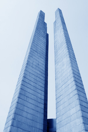 TANGSHAN - OCTOBER 18: The Earthquake monument architectural modeling on october 18, 2013, tangshan city, hebei province, China. のeditorial素材