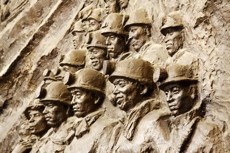 TANGSHAN - OCTOBER 18: The Black River large-scale sculpture in kailuan national mine park on...