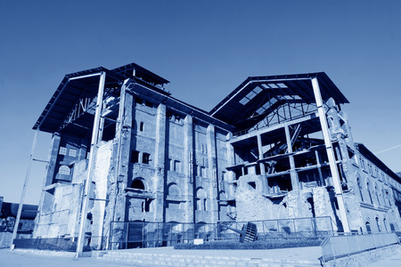 TANGSHAN - NOVEMBER 4  The disused factories in the Qixin cement plant on november 4, 2013, tangshan...