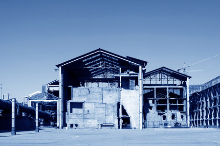 TANGSHAN - NOVEMBER 4: The disused factories in the Qixin cement plant on november 4, 2013, tangshan city, hebei province, China.のeditorial素材