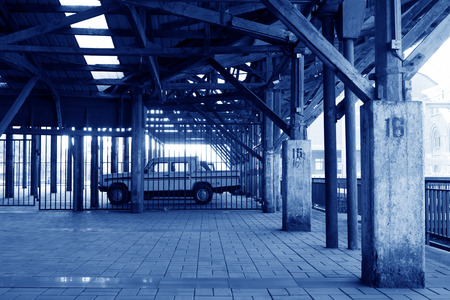 TANGSHAN - NOVEMBER 4: The warehouse support structure in the Qixin cement plant on november 4, 2013, Tangshan, hebei province, china 
 のeditorial素材