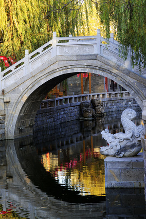 stone arch bridge in the Luan county ancient city, hebei province, China.のeditorial素材