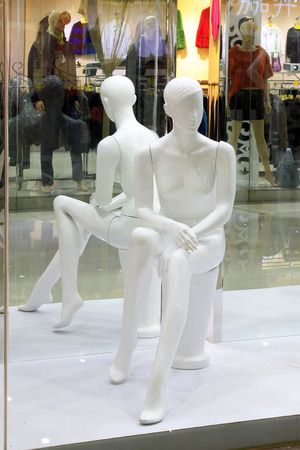 TANGSHAN CITY - NOVEMBER 16: The white model sitting position in a shop, on november 16, 2013, tangshan city, hebei province, China. 
のeditorial素材