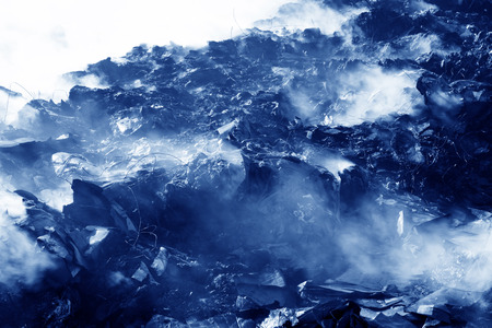 TANGSHAN - NOVEMBER 20: The wet cardboard  not fully burning in the scene of the fire, November 20, 2013, tangshan city, hebei province, China. 
のeditorial素材