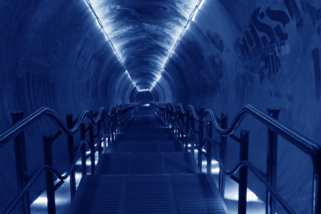 TANGSHAN - NOVEMBER 16: The underground tunnel in the kailuan national mine park, november 16, 2013,...