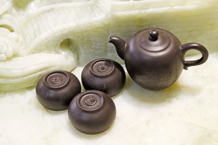 purple sand tea set in a shop, chinaのeditorial素材