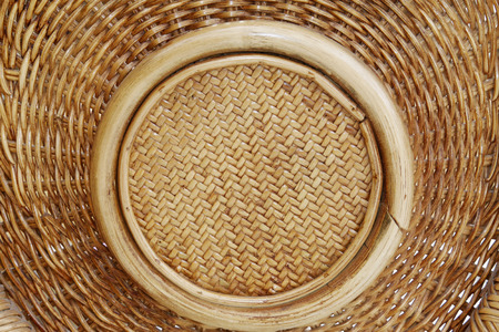 Handmade bamboo weaving decorative pattern in a marketの写真素材