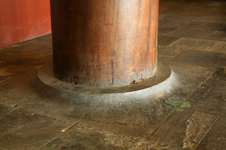 BEIJING - DECEMBER 22: The Gold-rimmed nanmu pillar and foundation in the Imperial Ancestral Temple, December 22, 2013, Beijing, China. 
 のeditorial素材