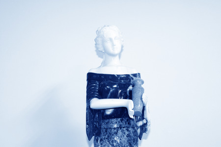 Ceramic figure sculpture in a shop, chinaの写真素材