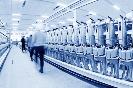 LUANNAN COUNTY - DECEMBER 20: The spinning machinery and equipment in a production workshop, in the ZeAo spinning LTD., on December 20, 2013, Luannan county, hebei province, China. 
のeditorial素材