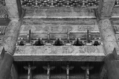 BEIJING - DECEMBER 22: The wooden roof decoration structure in Imperial Ancestral Temple, December 22, 2013, Beijing, China. 
 のeditorial素材