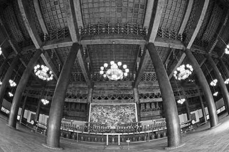 BEIJING - DECEMBER 22: The Chinese traditional style percussion instruments - bells, in the Imperial Ancestral Temple, December 22, 2013, Beijing, China. のeditorial素材