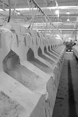 clay production line in making mud workshop, in the ZhongTong Ceramics Co., Ltd. January 5, 2014, Luannan county, Hebei Province, China.のeditorial素材
