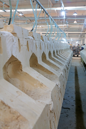 clay production line in making mud workshop, in the ZhongTong Ceramics Co., Ltd. January 5, 2014, Luannan county, Hebei Province, China.のeditorial素材