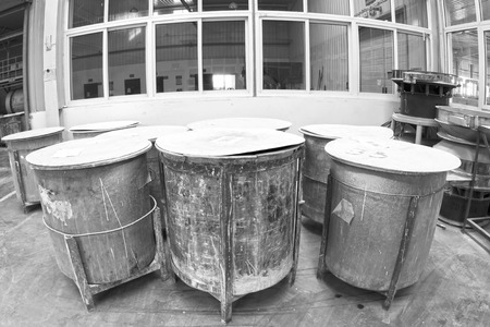 LUANNAN COUNTY - JANUARY 5: The raw material barrel in the making mud workshop, in the ZhongTong Ceramics Co., Ltd. January 5, 2014, Luannan county, Hebei Province, China.
のeditorial素材