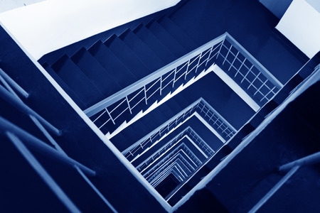 BEIJING - JANUARY 17: The stairs down landscape in the Tangshan building, on January 17, 2014,...
