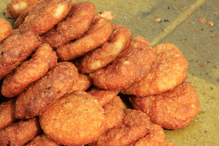 Chinese traditional food, fried cake, closeup of photo