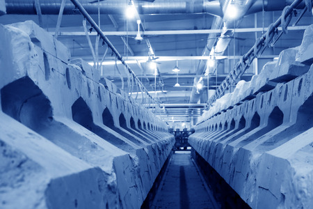 LUANNAN COUNTY, CHINA - JANUARY 5: Machinery and equipment in the making mud workshop, in the ZhongTong Ceramics Co., Ltd. January 5, 2014, Luannan county, Hebei Province, China.のeditorial素材