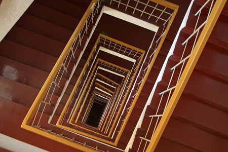 BEIJING - JANUARY 17: The stairs down landscape in the Tangshan building, on January 17, 2014, Beijing, China. 
のeditorial素材