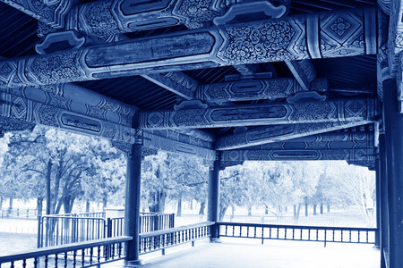 BEIJING - JANUARY 17: The long corridor and tourists in the temple of heaven park, on January 17, 2014, Beijing, China. 
のeditorial素材