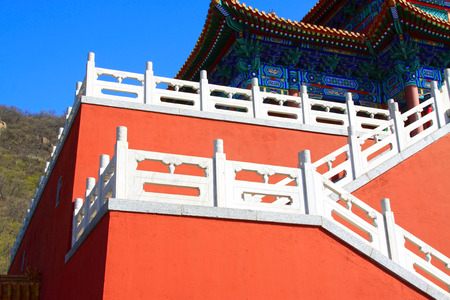 traditional Chinese style antique buildings, closeup of photoのeditorial素材