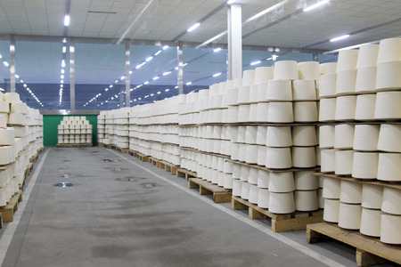 cotton group on a spinning production line in a factoryのeditorial素材
