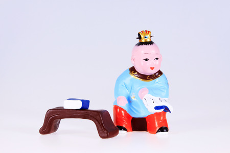 ancient Chinese children Clay sculpture, traditional arts and craftsの写真素材
