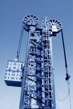CAOFEIDIAN - MAY 2: frame type pumping unit in the JiDong oilfield, on may 2, 2014, caofeidian, hebei province, China. のeditorial素材