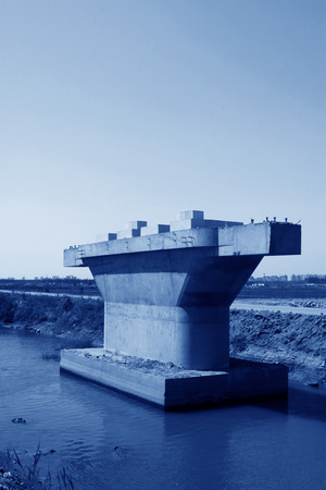 unfinished concrete pouring bridge pierの写真素材