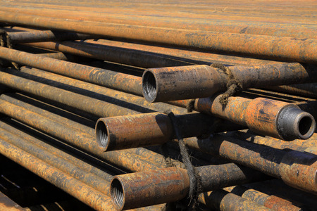 oxidation rust full of oil pipeline, closeup of photo