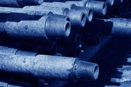 oxidation rust full of oil pipeline, closeup of photo