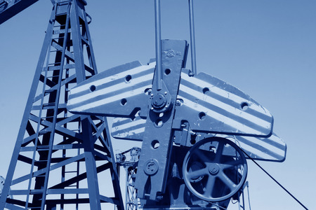 CAOFEIDIAN - MAY 2: crank balanced beam pumping unit in the JiDong oilfield, on may 2, 2014, caofeidian, hebei province, China. 
のeditorial素材