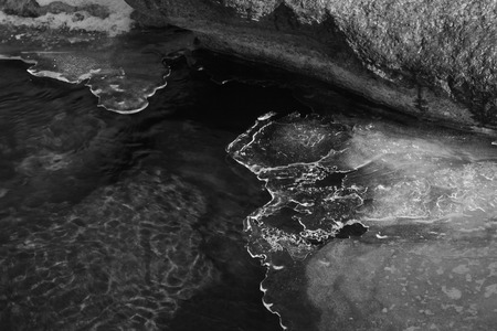 melting ice in the wild, closeup of photoの写真素材