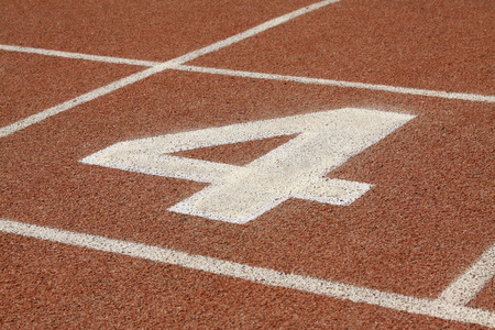 red plastic runway in a sports ground in a middle school