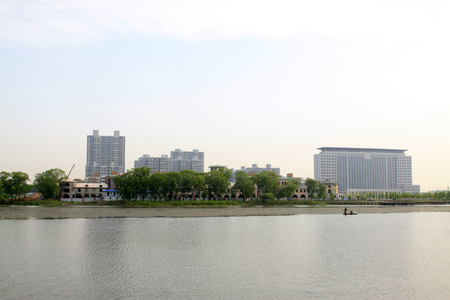 villa district by the water, closeup of photoの写真素材