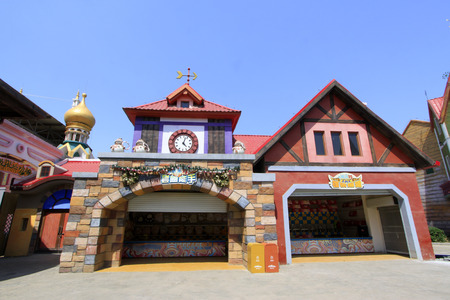 TIANJIN - MAY 17: Exotic landscape architecture, Happy Valley, on May 17, 2014, Tianjin, China. のeditorial素材