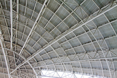 Large steel structure truss, closeup of photo