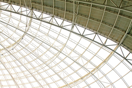 Large steel structure truss, closeup of photo