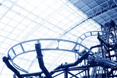 TIANJIN - MAY 17: Large indoor roller coaster orbital, Happy Valley, on May 17, 2014, Tianjin,...