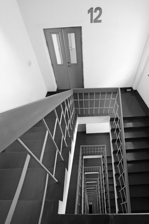 BEIJING - JANUARY 17: The stairs down landscape in the Tangshan building, on January 17, 2014, Beijing, China. 
のeditorial素材