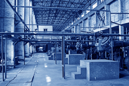 machinery in the oxygen-making plant in a factoryのeditorial素材