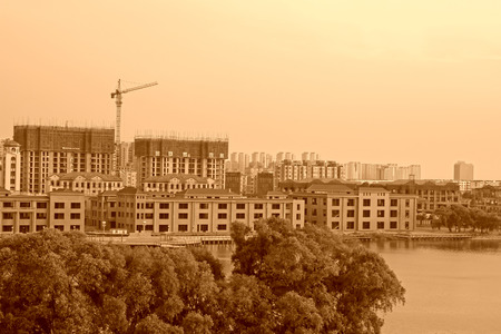 LUANNAN COUNTY - JULY 14: Urban construction scenery, on july 14, 2014, Luannan county, Hebei Province, Chinaのeditorial素材