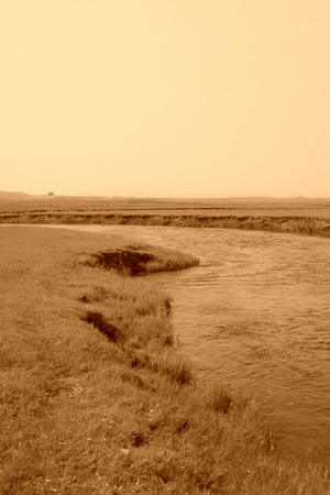 TULIGEN GRASSLAND - JULY 20: Tuligen River scenery in the grassland on July 20, 2014, Xilin gol league, Inner Mongolia autonomous region, China. 
の写真素材