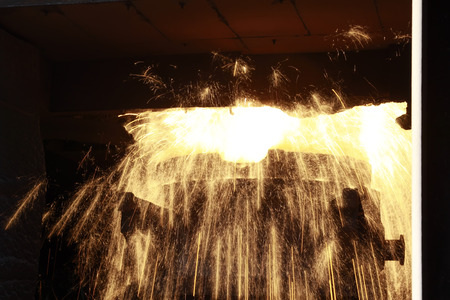 converter in the steel mills, closeup of photoの写真素材