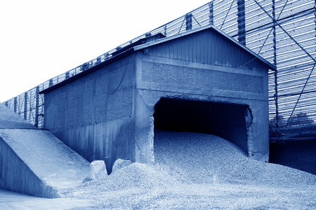 Stone raw materials warehouse in a factoryのeditorial素材