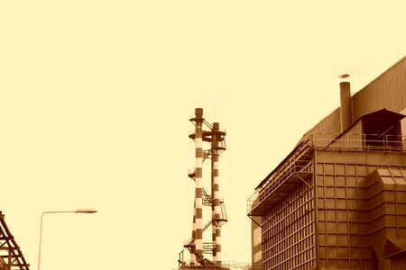 chimney and workshop in a factory, closeup of photoのeditorial素材