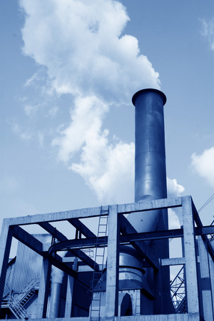 metallic chimney in the factory, closeup of photoのeditorial素材