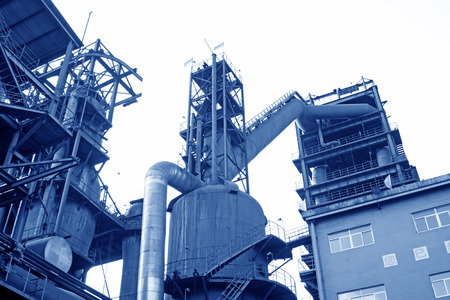 blast furnace in the steel mills, closeup of photo